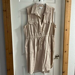 Time and Tru Tan Sleeveless Midi Dress